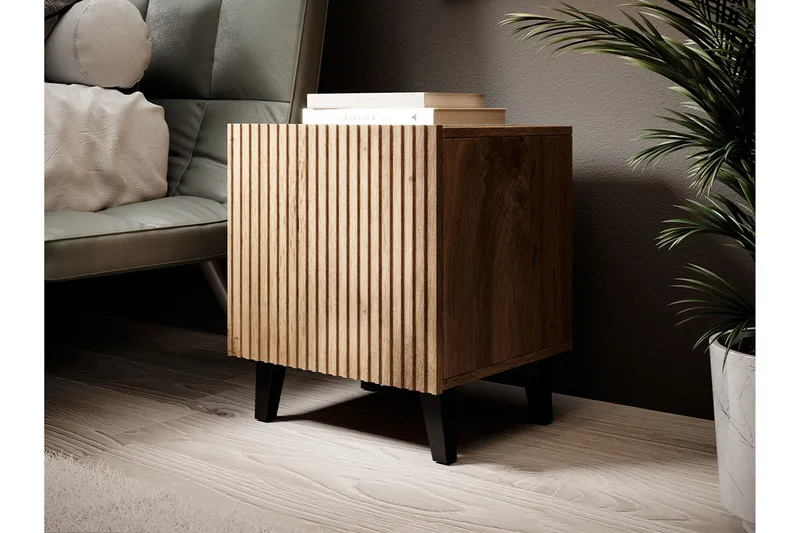 Sängbord 2-pack - Svart|Ek - Möbler - Bord