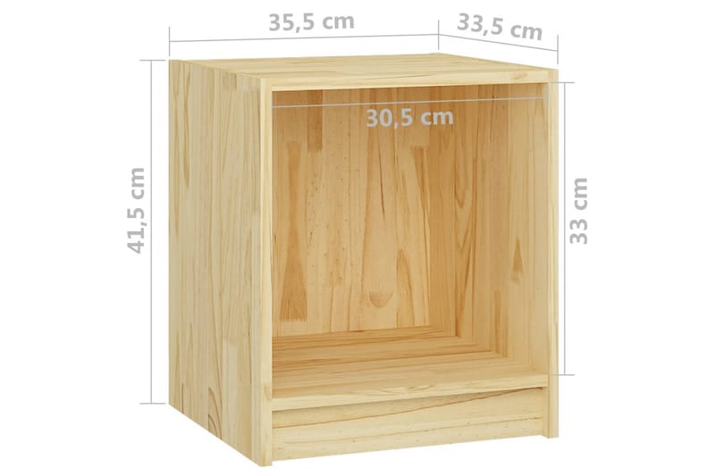 Sängbord 35,5x33,5x41,5 cm massiv furu - Brun - Möbler - Bord