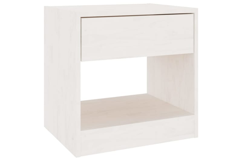 Sängbord 40x31x40 cm massiv furu vit - Vit - Möbler - Bord
