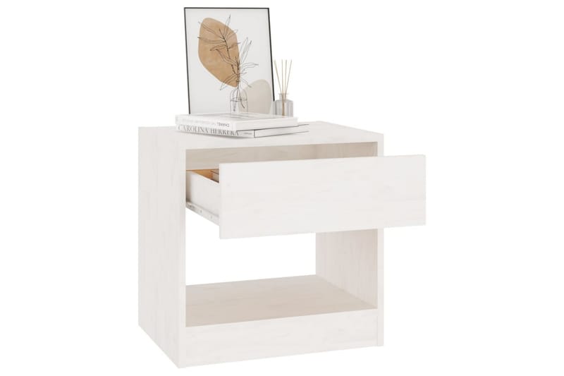 Sängbord 40x31x40 cm massiv furu vit - Vit - Möbler - Bord