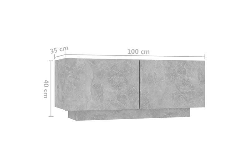 Sängbord betonggrå 100x35x40 cm spånskiva - Grå - Möbler - Bord