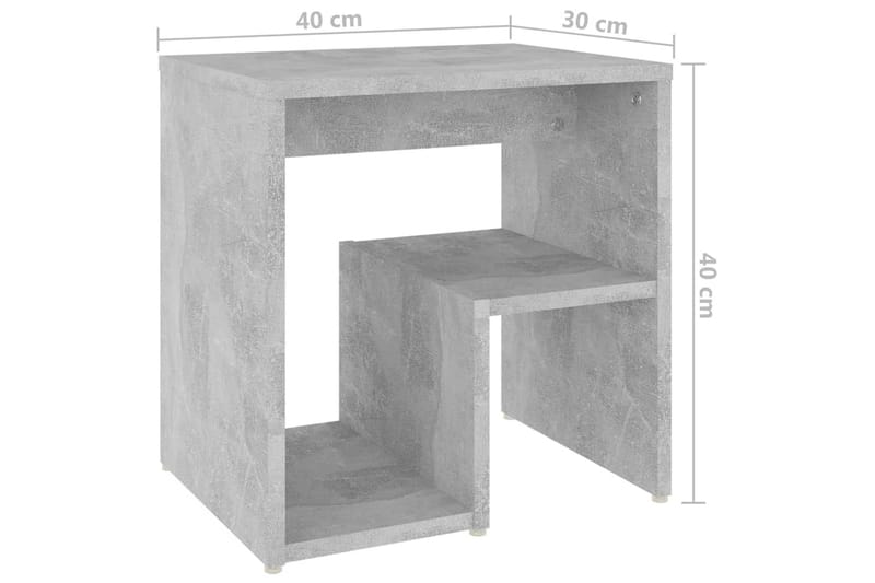 Sängbord betonggrå 40x30x40 cm spånskiva - Grå - Möbler - Bord