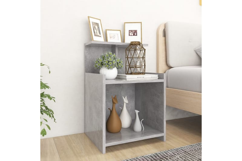 Sängbord betonggrå 40x35x60 cm spånskiva - Grå - Möbler - Bord