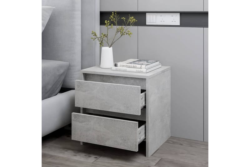 Sängbord betonggrå 45x34,5x44,5 cm spånskiva - Grå - Möbler - Bord