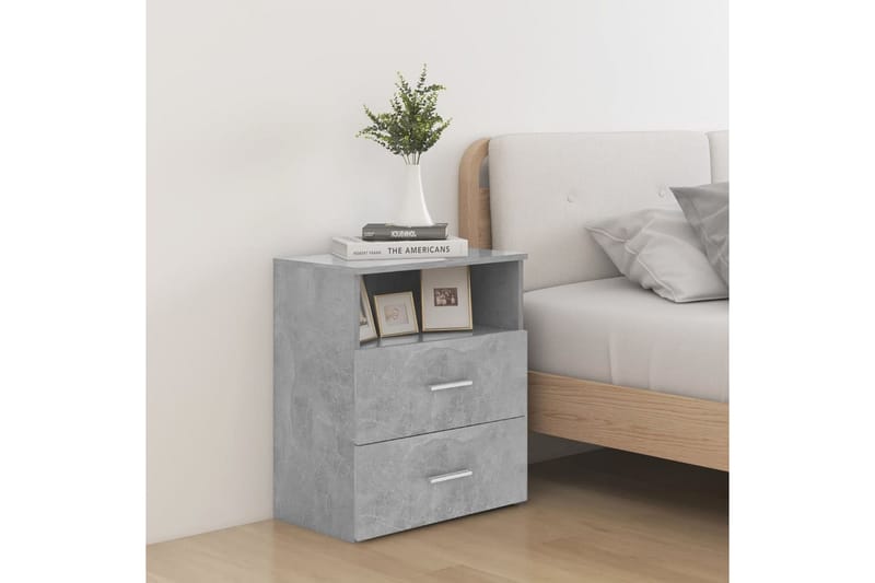 Sängbord betonggrå 50x32x60 cm - Grå - Sängbord - Bord