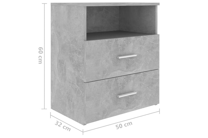 Sängbord betonggrå 50x32x60 cm - Grå - Sängbord - Bord