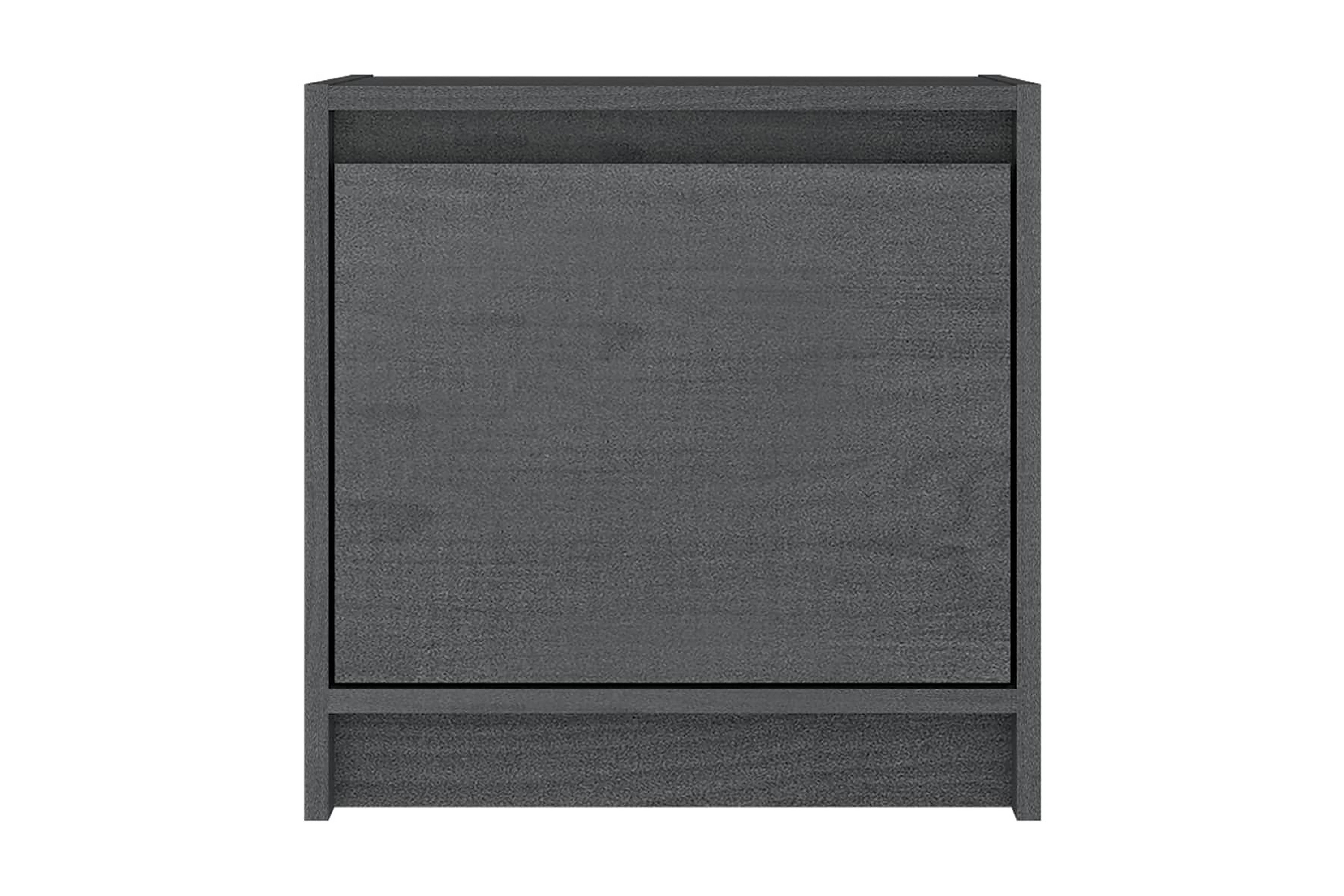 Sängbord grå 40×30,5×40 cm massiv furu – Grå