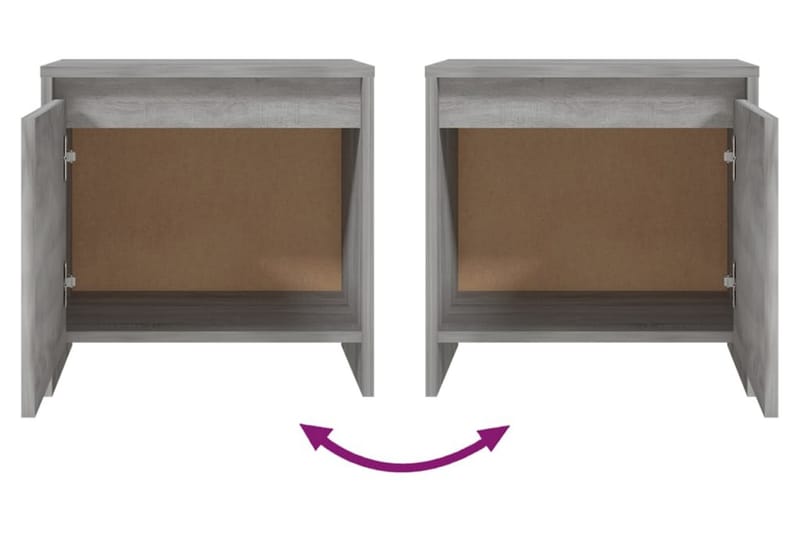 Sängbord grå sonoma 45x34x44,5 cm spånskiva - Grå - Sängbord - Bord