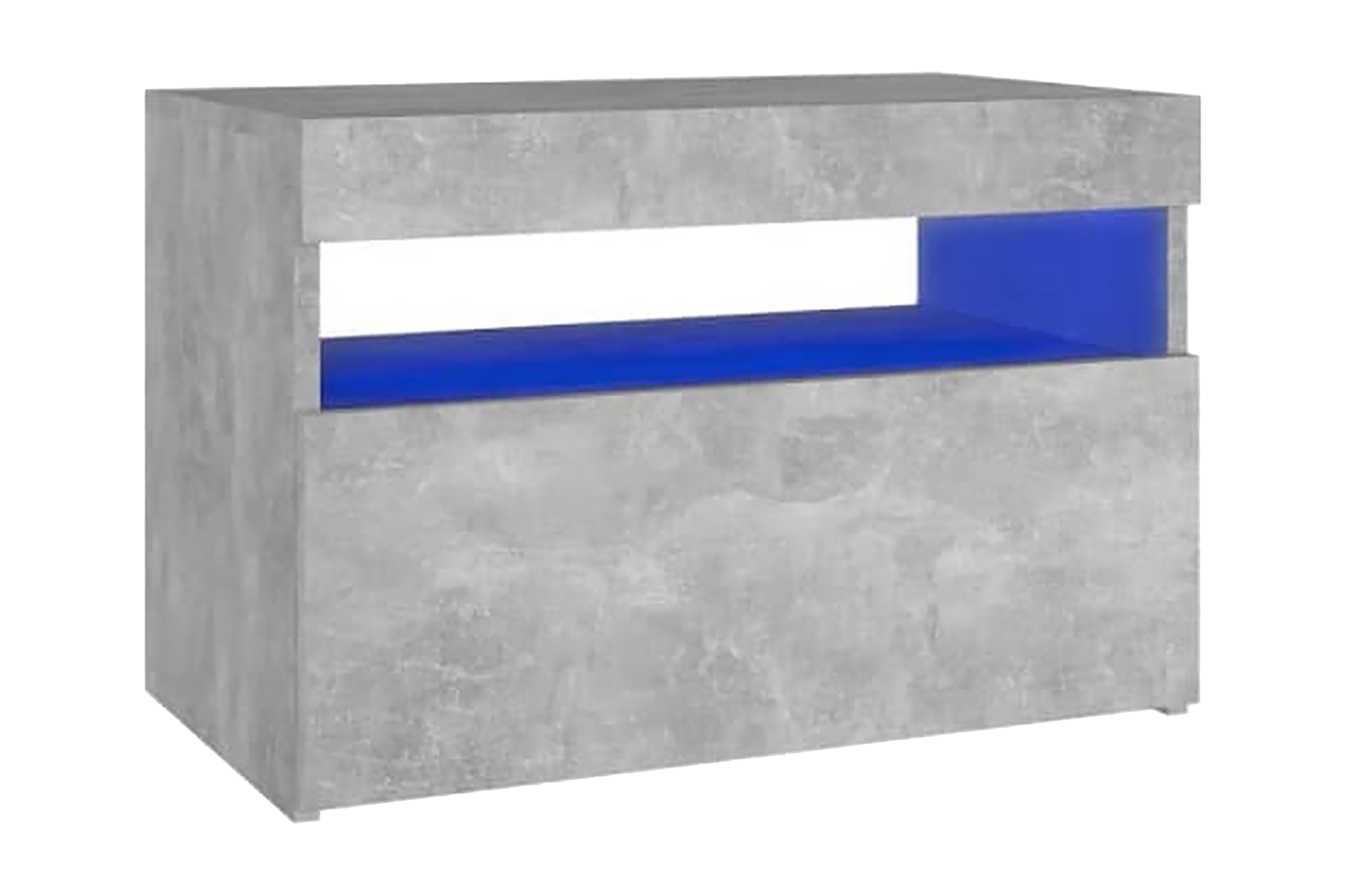 Sängbord med LED-belysning 2 st betonggrå 60x35x40 cm – Grå