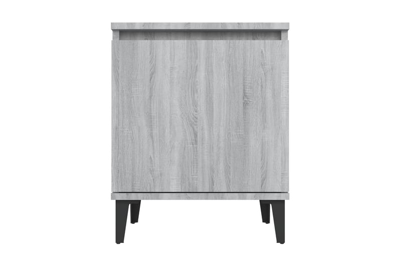 Sängbord med metallben 2 st grå sonoma 40x30x50 cm - Grå - Sängbord - Bord