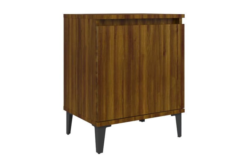 Sängbord med metallben brun ek 40x30x50 cm - Brun - Sängbord - Bord