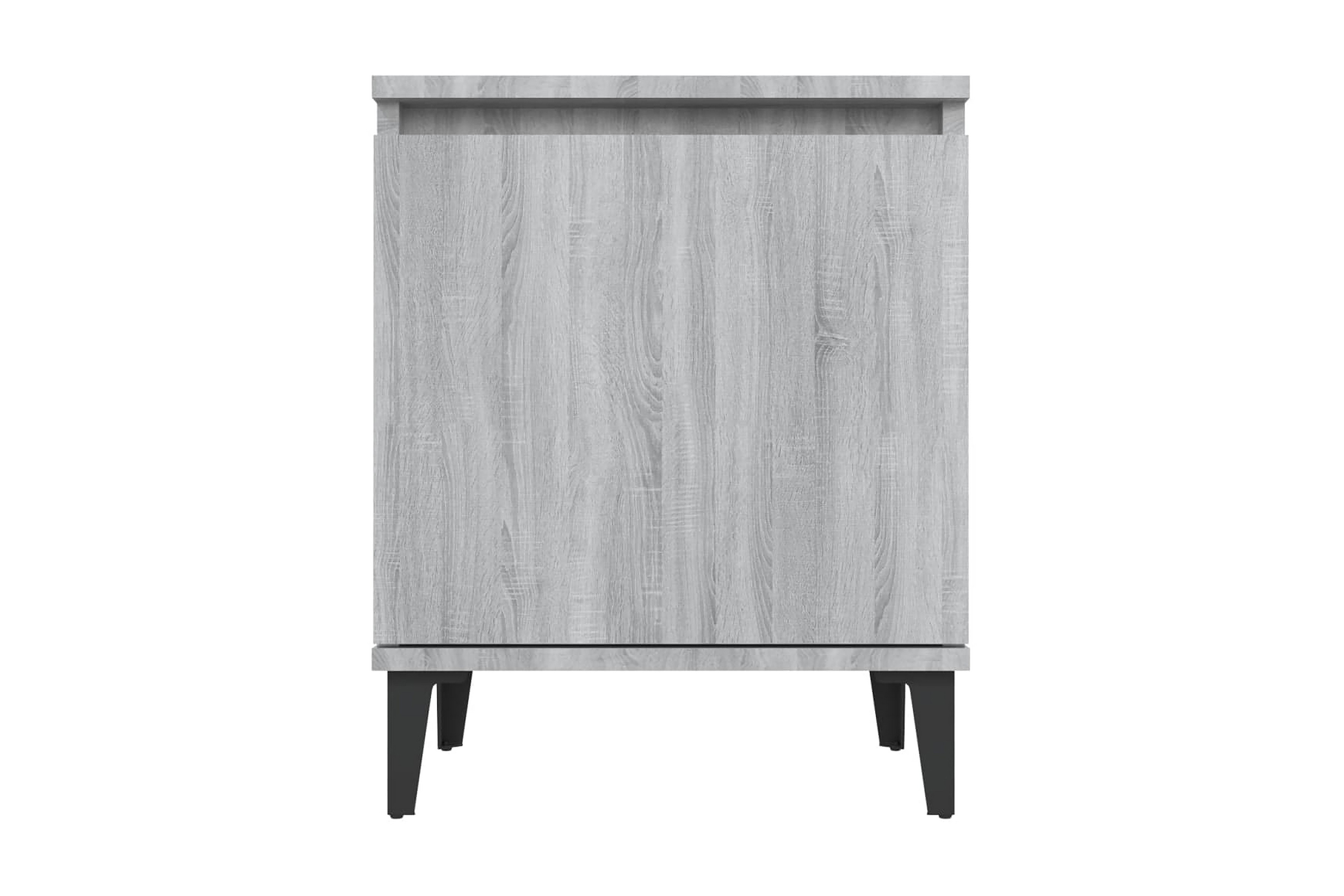 Sängbord med metallben grå sonoma 40x30x50 cm – Grå