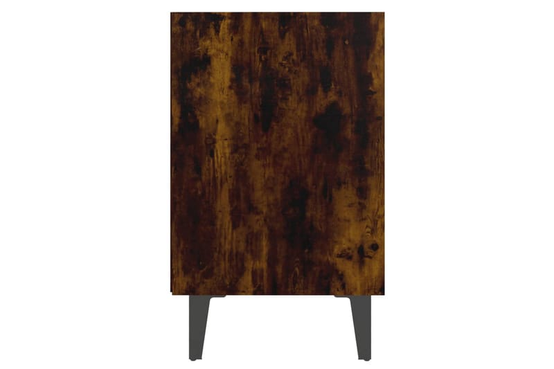 Sängbord med metallben rökfärgad ek 40x30x50 cm - Brun - Möbler - Bord