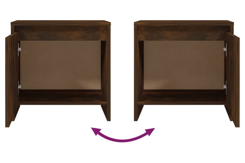 Sängbord rökfärgad ek 45x34x44,5 cm spånskiva - Brun - Möbler - Bord
