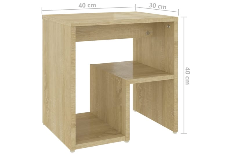 Sängbord sonoma ek 40x30x40 cm spånskiva - Brun - Sängbord - Bord