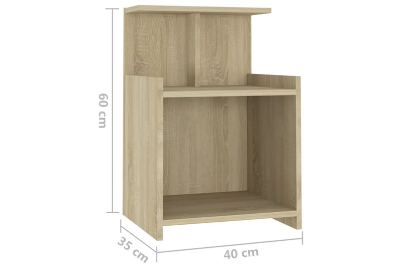Sängbord sonoma-ek 40x35x60 cm spånskiva - Brun - Möbler - Bord