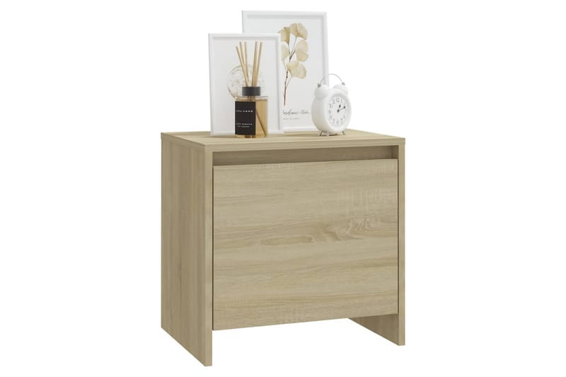 Sängbord sonoma-ek 45x34x44,5 cm spånskiva - Beige - Möbler - Bord