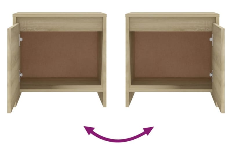 Sängbord sonoma-ek 45x34x44,5 cm spånskiva - Beige - Möbler - Bord