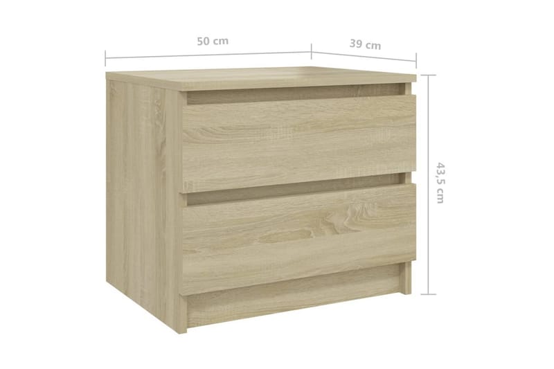 Sängbord sonoma-ek 50x39x43,5 cm spånskiva - Brun - Möbler - Bord