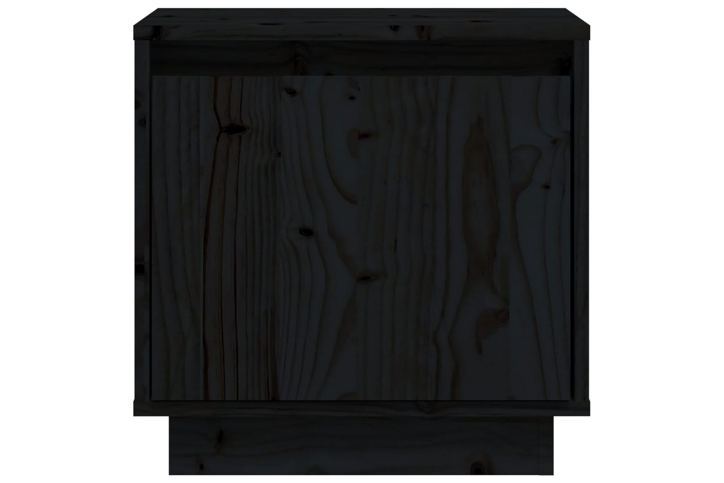 Sängbord svart 40x30x40 cm massiv furu – Svart