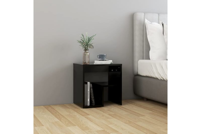 Sängbord svart 40x30x40 cm spånskiva - Svart - Möbler - Bord