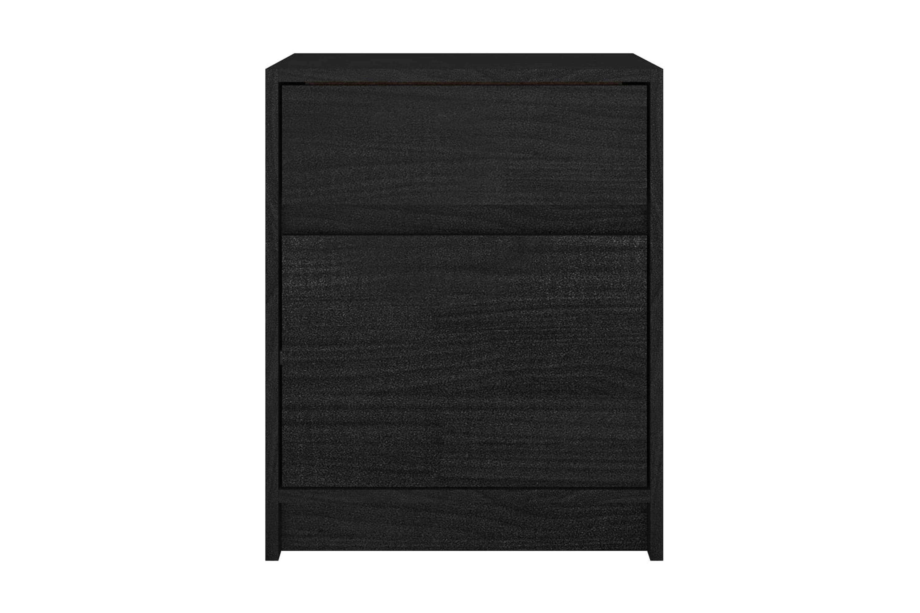 Sängbord svart 40x31x50 cm massiv furu – Svart
