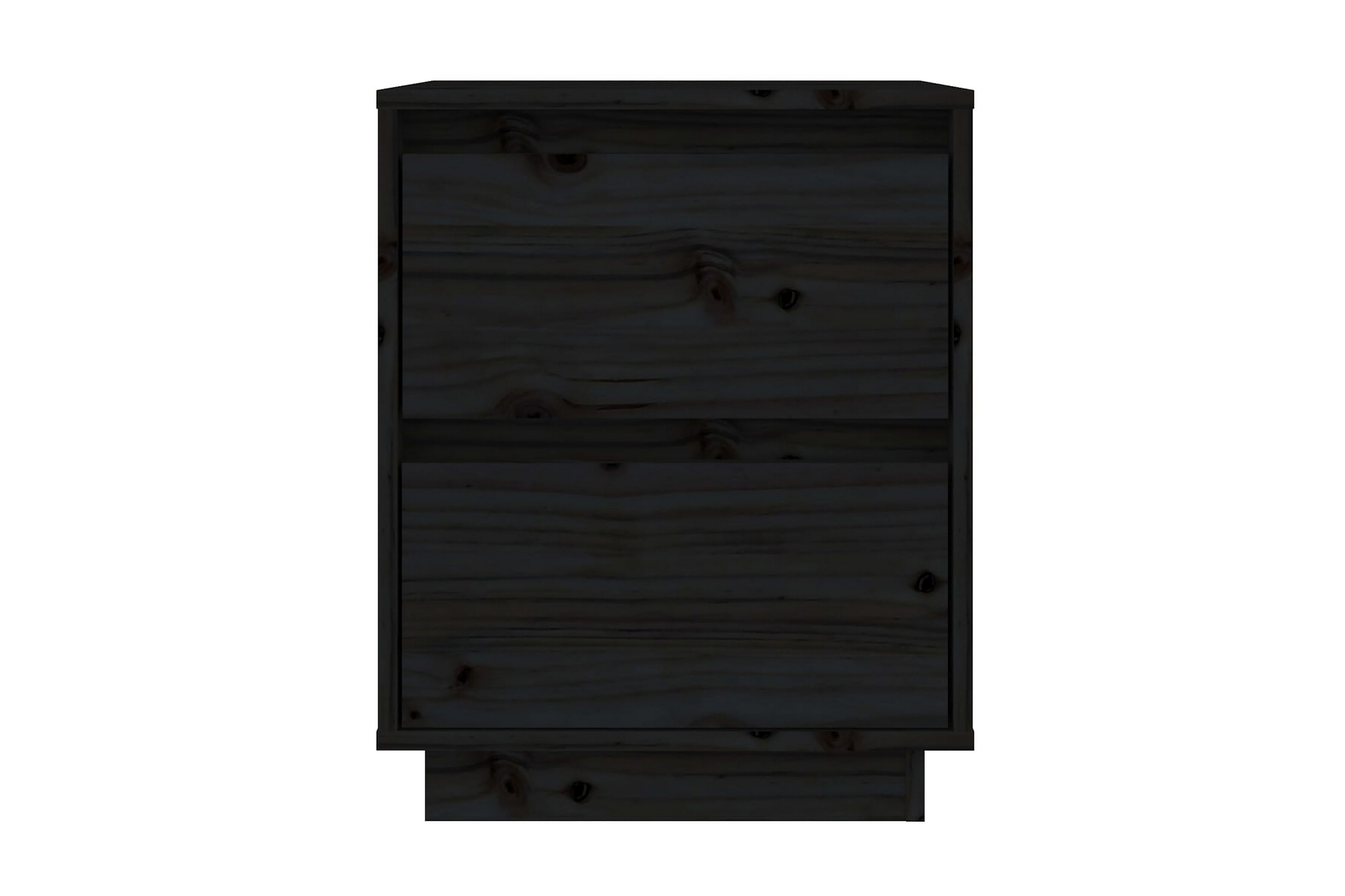 Sängbord svart 40x35x50 cm massiv furu – Svart