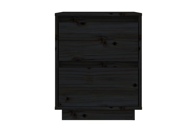 Sängbord svart 40x35x50 cm massiv furu - Svart - Sängbord - Bord