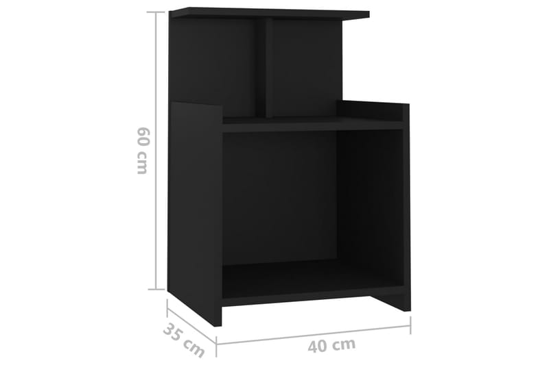 Sängbord svart 40x35x60 cm spånskiva - Svart - Sängbord - Bord