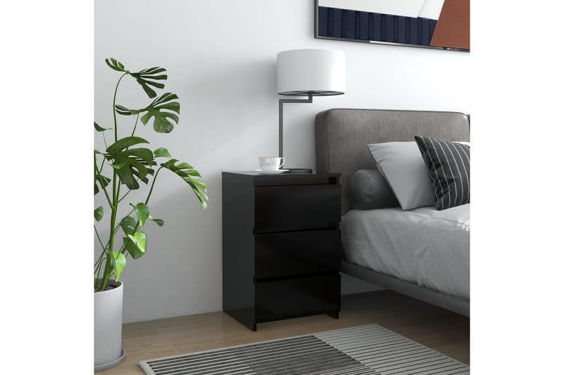 Sängbord svart 40x35x62,5 cm spånskiva - Svart - Möbler - Bord