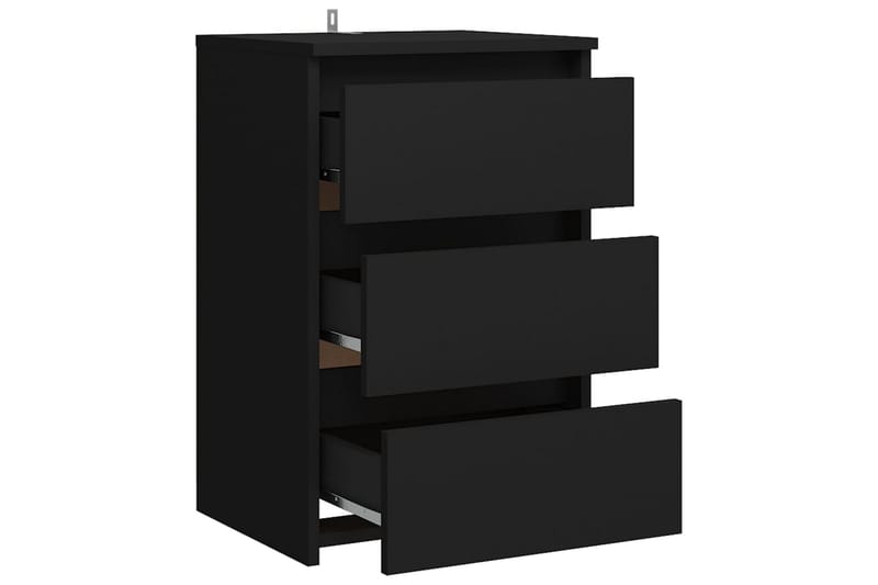 Sängbord svart 40x35x62,5 cm spånskiva - Svart - Sängbord - Bord