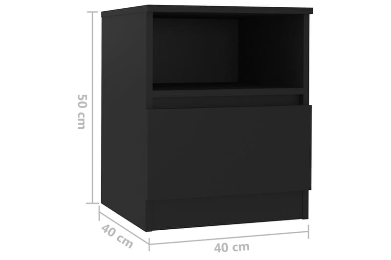 Sängbord svart 40x40x50 cm spånskiva - Svart - Sängbord - Bord