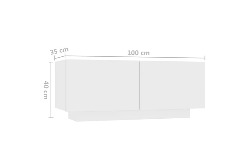 Sängbord vit 100x35x40 cm spånskiva - Vit - Möbler - Bord