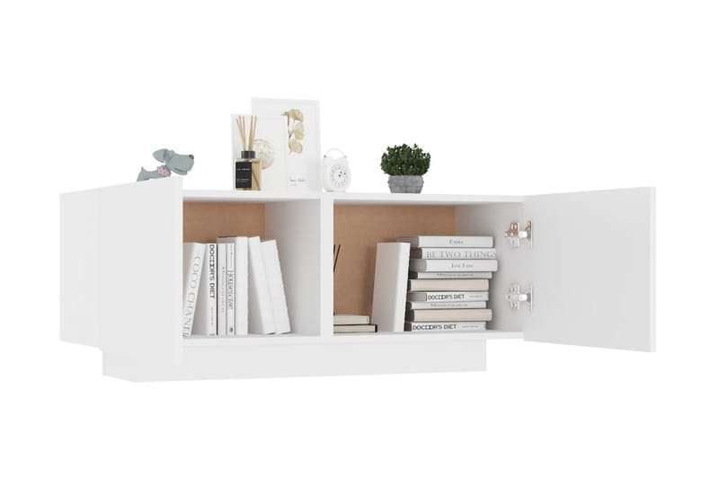 Sängbord vit 100x35x40 cm spånskiva - Vit - Möbler - Bord