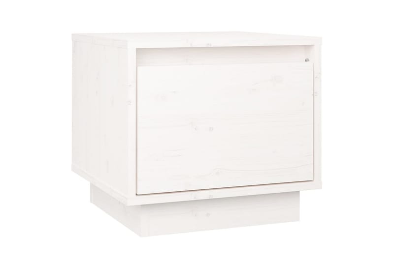 Sängbord vit 35x34x32 cm massiv furu - Vit - Sängbord - Bord