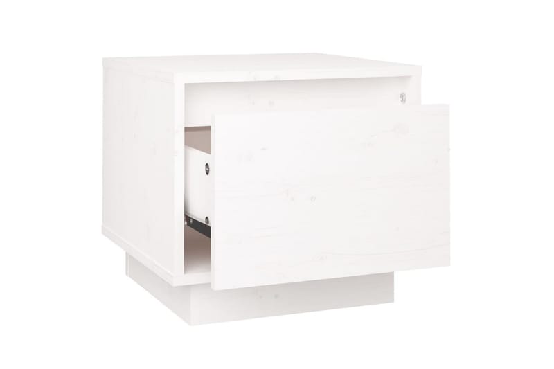 Sängbord vit 35x34x32 cm massiv furu - Vit - Sängbord - Bord