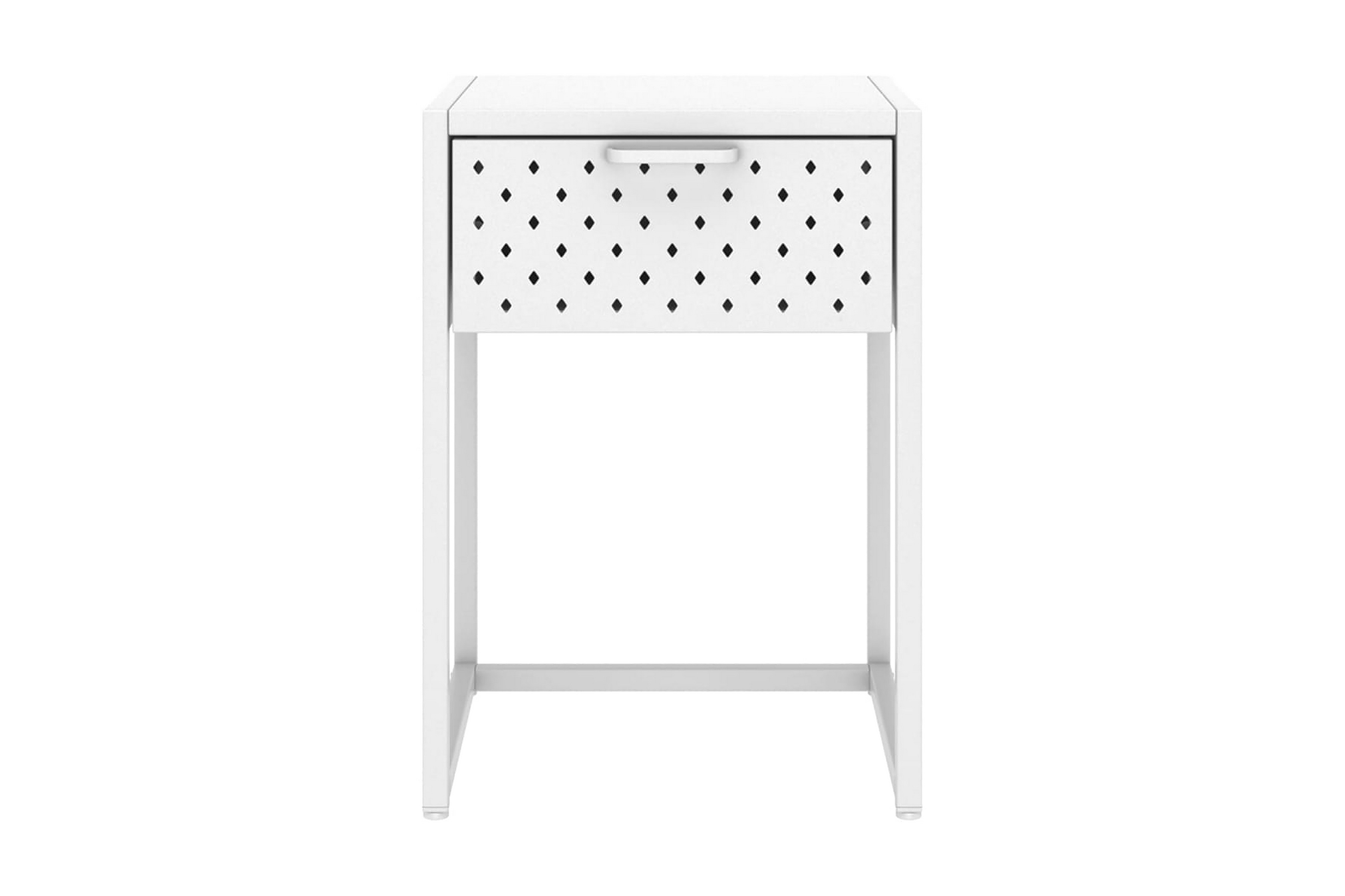 Sängbord vit 35x35x54 cm stål – Vit