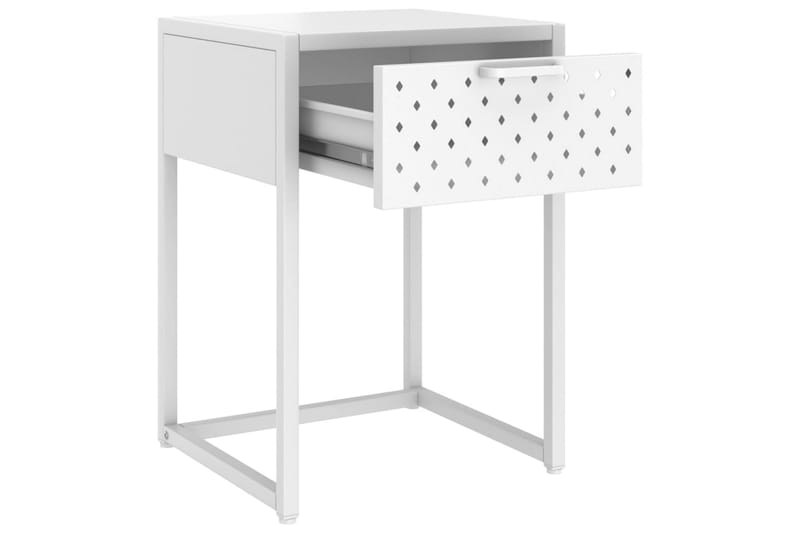 Sängbord vit 35x35x54 cm stål - Vit - Sängbord - Bord