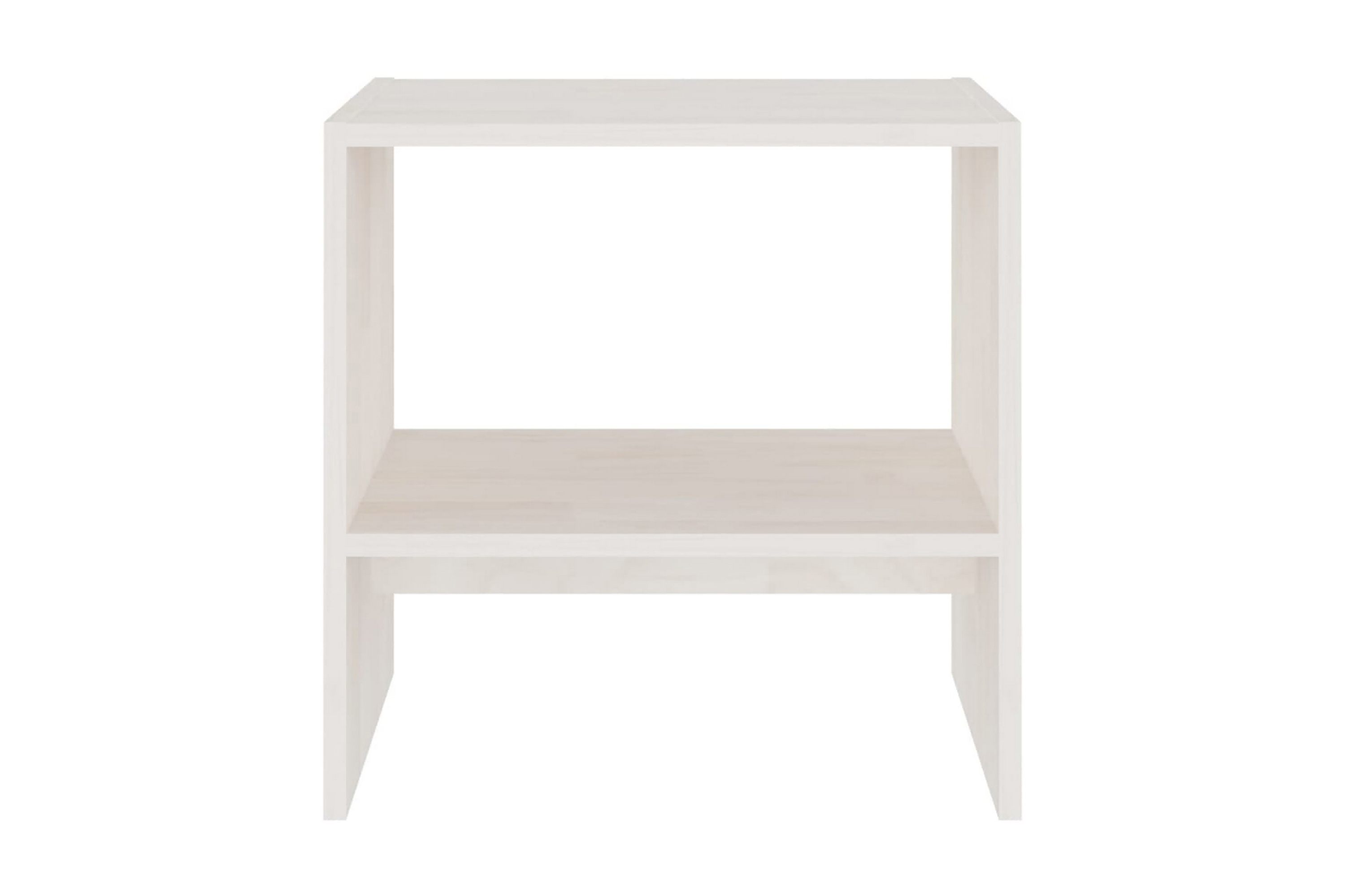 Sängbord vit 40×30,5×40 cm massiv furu – Vit