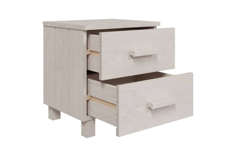 Sängbord vit 40x35x44,5 cm massiv furu - Vit - Möbler - Bord