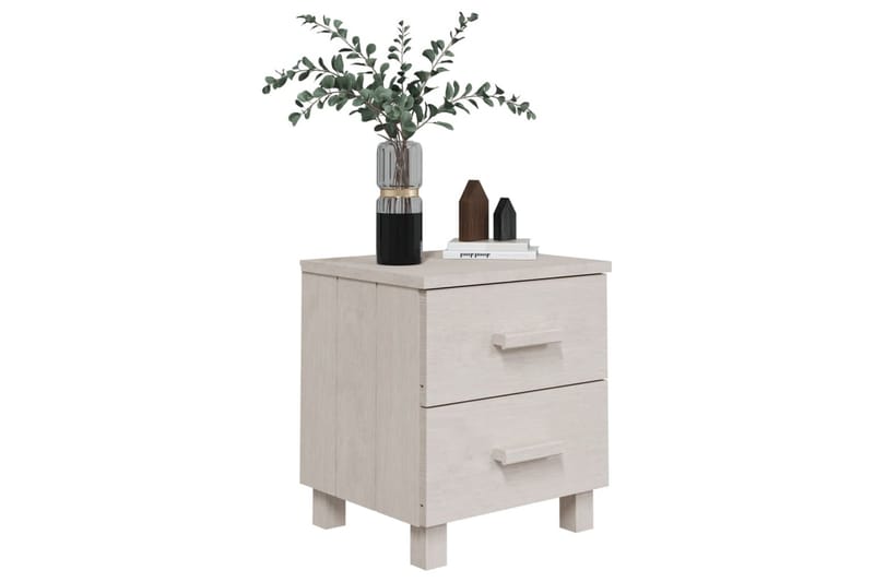 Sängbord vit 40x35x44,5 cm massiv furu - Vit - Möbler - Bord