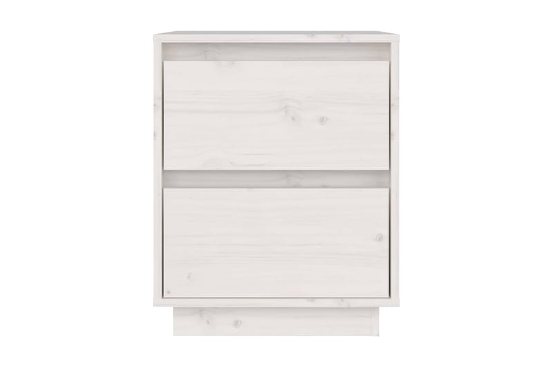 Sängbord vit 40x35x50 cm massiv furu - Vit - Möbler - Bord