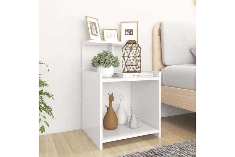 Sängbord vit 40x35x60 cm spånskiva - Vit - Möbler - Bord
