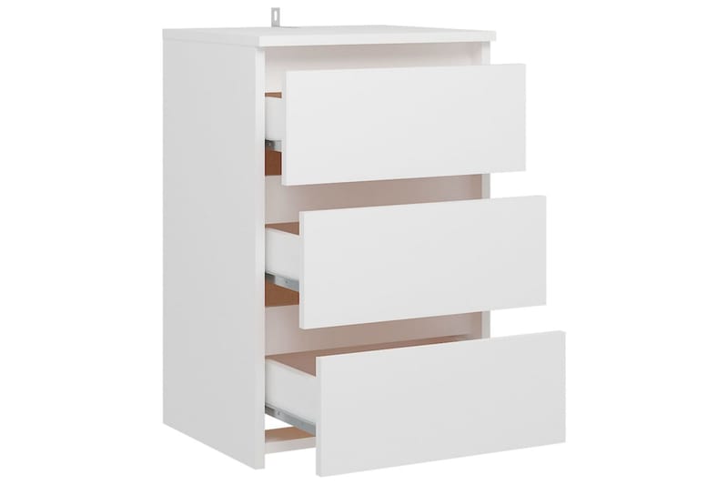 Sängbord vit 40x35x62,5 cm spånskiva - Vit - Möbler - Bord