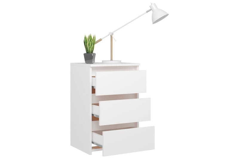Sängbord vit 40x35x62,5 cm spånskiva - Vit - Möbler - Bord