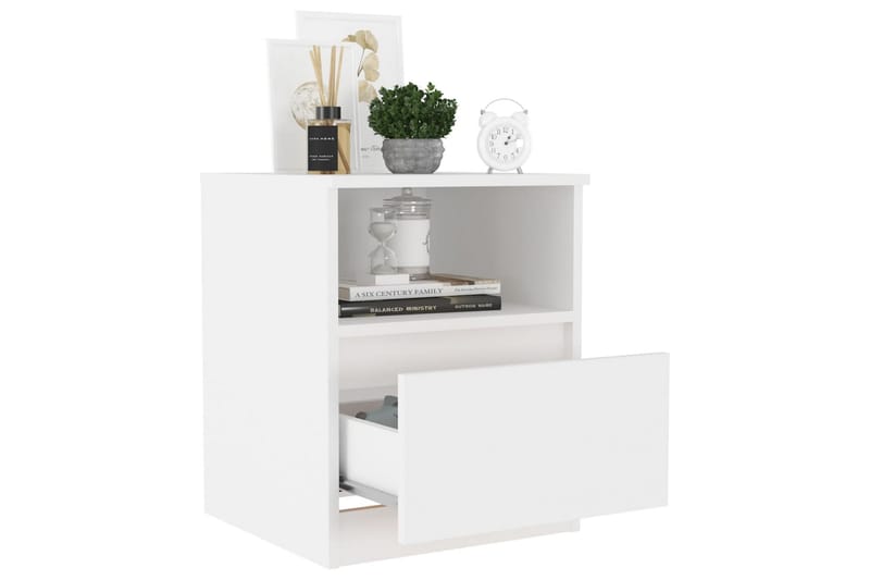 Sängbord vit 40x40x50 cm spånskiva - Vit - Möbler - Bord