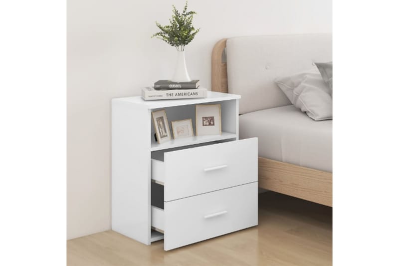 Sängbord vit 50x32x60 cm - Vit - Möbler - Bord