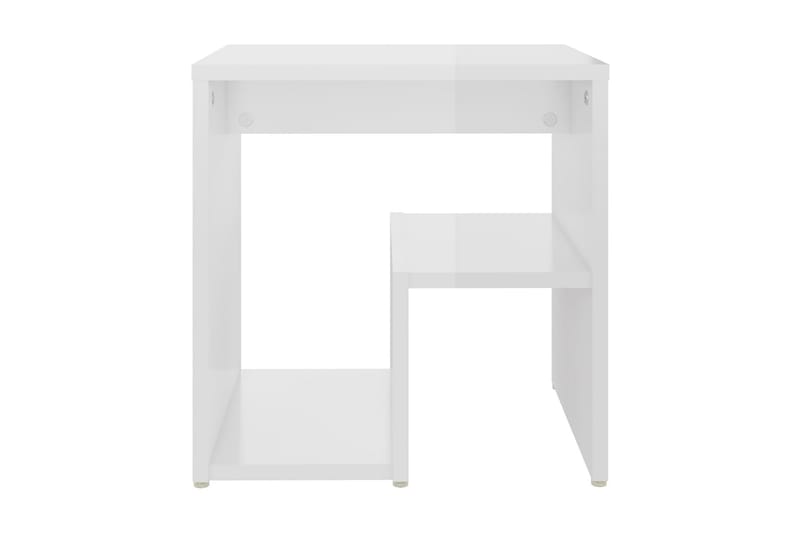 Sängbord vit högglans 40x30x40 cm spånskiva - Vit - Möbler - Bord