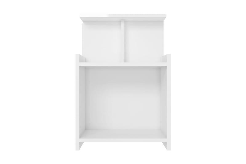 Sängbord vit högglans 40x35x60 cm spånskiva - Vit - Möbler - Bord