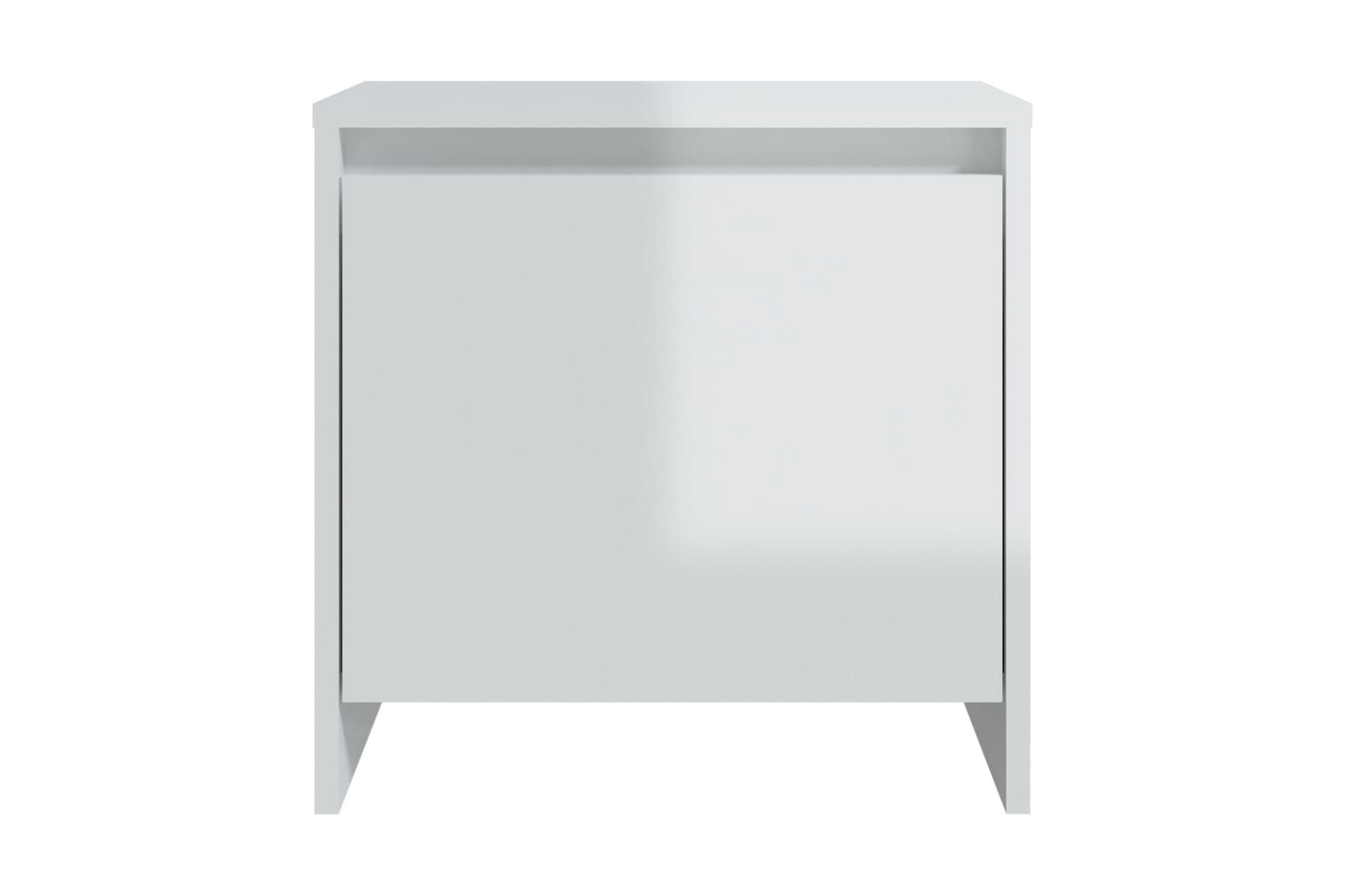 Sängbord vit högglans 45x34x44,5 cm spånskiva – Vit